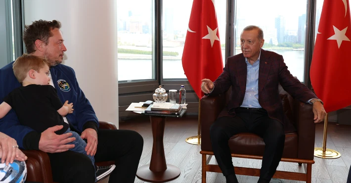 Türkiye Cumhuriyeti Cumhurbaşkanı Erdoğan, Tesla ve SpaceX'in kurucusu Elon Musk'ı kabul etti