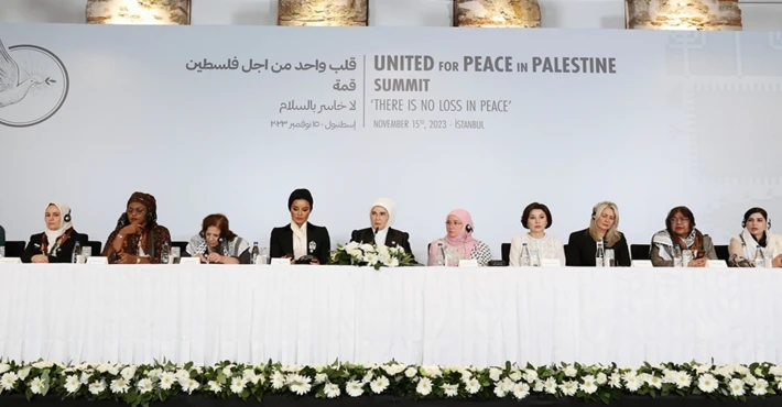 Emine Erdoğan ile "first lady"lerden Filistin için dünyaya ortak çağrı