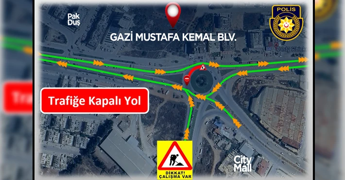 Gazimağusa’da Gazi Mustafa Kemal Bulvarı üzerinde yol çalışması yapılacak