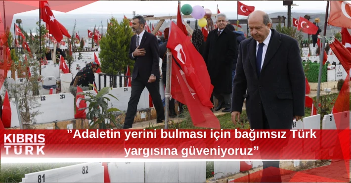 Cumhurbaşkanı Tatar, İsias Otel enkazında... ”Adaletin yerini bulması için bağımsız Türk yargısına güveniyoruz”