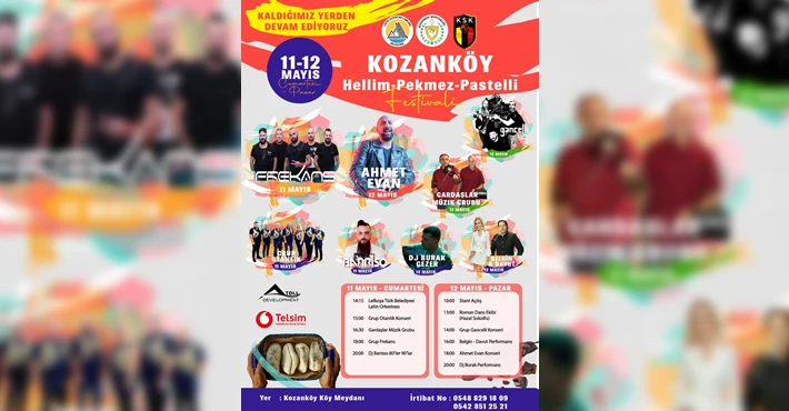 Ertelenen Kozanköy festivali 11-12 Mayıs'ta yapılacak