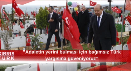 Cumhurbaşkanı Tatar, İsias Otel enkazında... ”Adaletin yerini bulması için bağımsız Türk yargısına güveniyoruz”