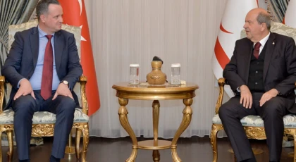 Tatar TİKA Başkanı Kayalar ve TİKA Lefkoşa Ofis Koordinatörü Özcan’ı kabul etti